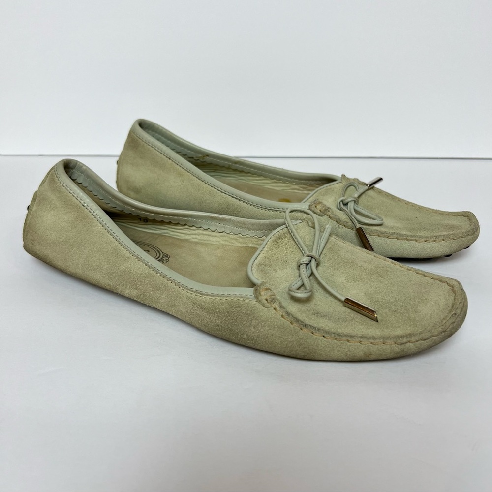 Tod's Cream Suede Loafers